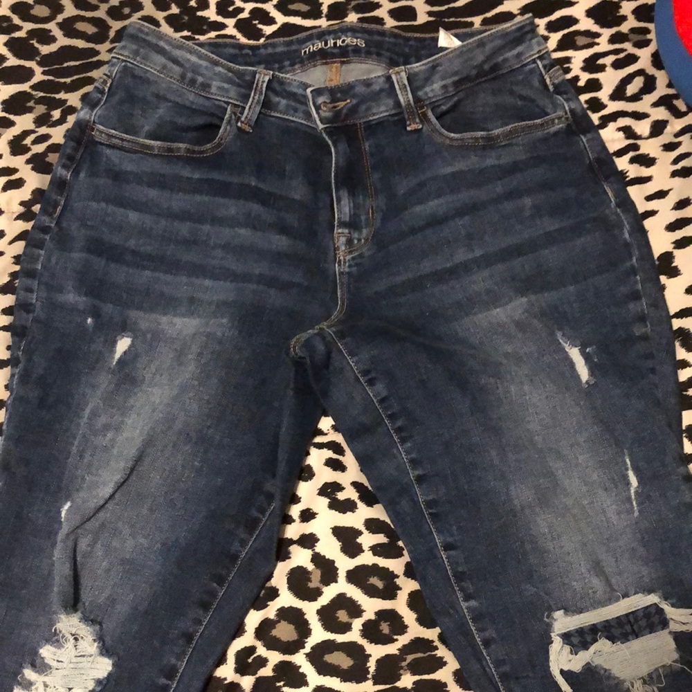 Size Large jeggings from Maurice’s. They are long